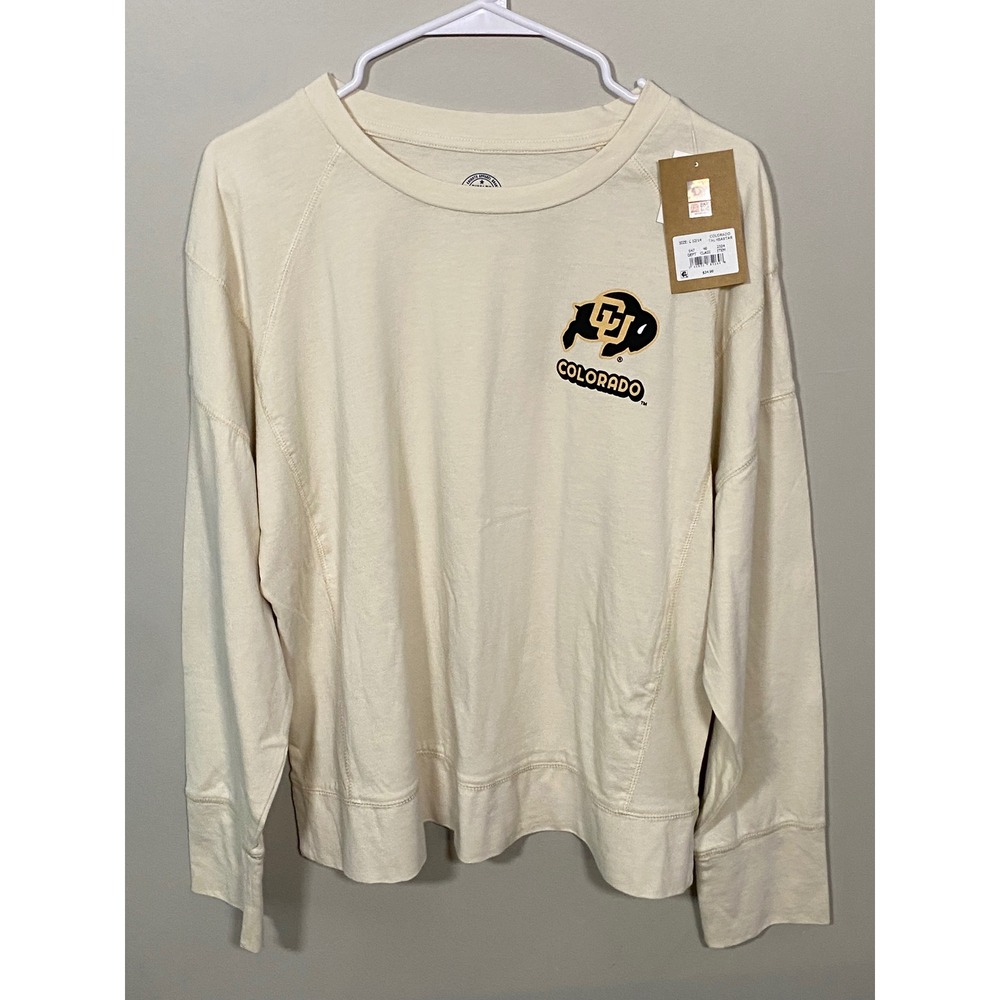NWT Rivalry Threads Colorado Buffaloes Shirt Kids L 12/14 Cream Raglan CU Logo